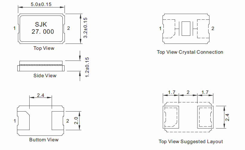 SMD-5032-Glass-Crystal-Dimensions