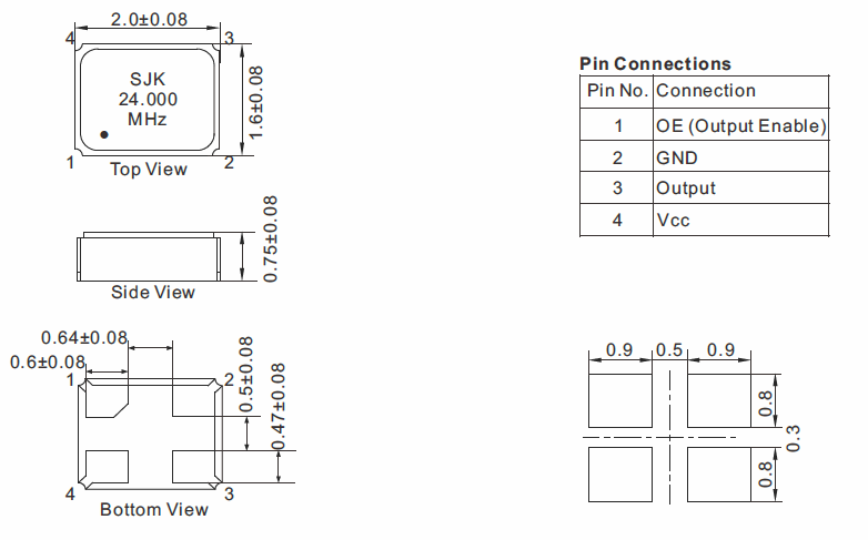 SMD-2016-Crystal-Oscillator-Dimensions