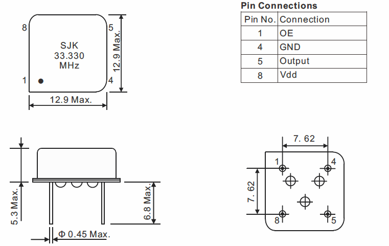 Half-size-VCXO-Dimensions